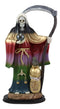 Ebros Gift Large 16.75" Tall Holy Death Santa Muerte Holding Scythe, Glass Globe with Scales of Justice and Owl in Tunic Robe Statue Figurine (White) (RAINBOW) - Ebros Gift