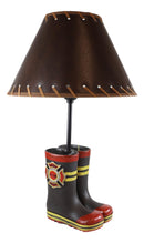 American Hero Fire Fighters Fireman Boots Desktop Table Lamp With Laced Shade