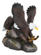 Patriotic Freedom End to End American Bald Eagles Bookends Pair Set Sculptures