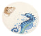 Nautical Marine Blue And White Seahorse Ceramic Salad Appetizer Plates 2 Pack