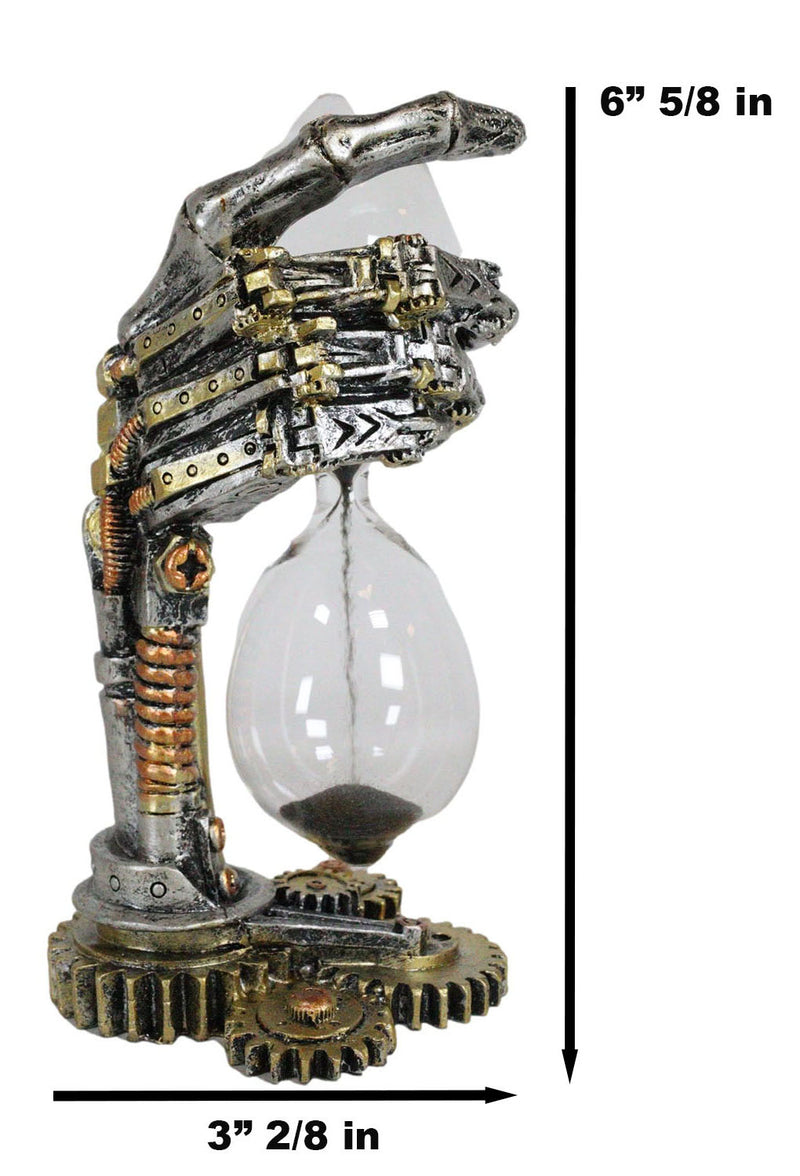 Chronos Time Warp Steampunk Robotic Cyborg Hand Gearwork Clockwork Sand Timer
