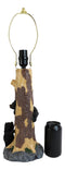 Rustic Black Bear Cubs Peekaboo Climbers by A Tree Table Lamp Statue With Shade