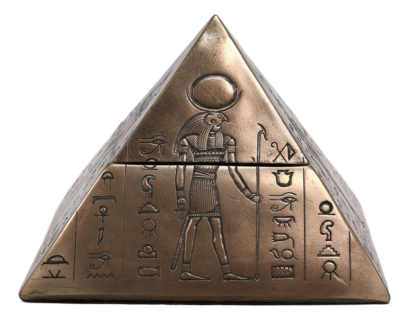 Ebros Ancient Egyptian Isis Sekhmet Horus Anubis Pyramid Jewelry Trinket Box 6"L