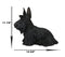 Large Lifelike Black Longhaired Scottish Highlands Terrier Statue Scottie Decor