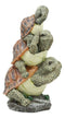 Whimsical Acrobatic See Hear Speak No Evil Turtles Totem Statue Wise Tortoises