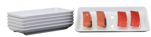 Japanese Raw Sushi Preparation Storage White Neta Zara Melamine Plates Set of 6
