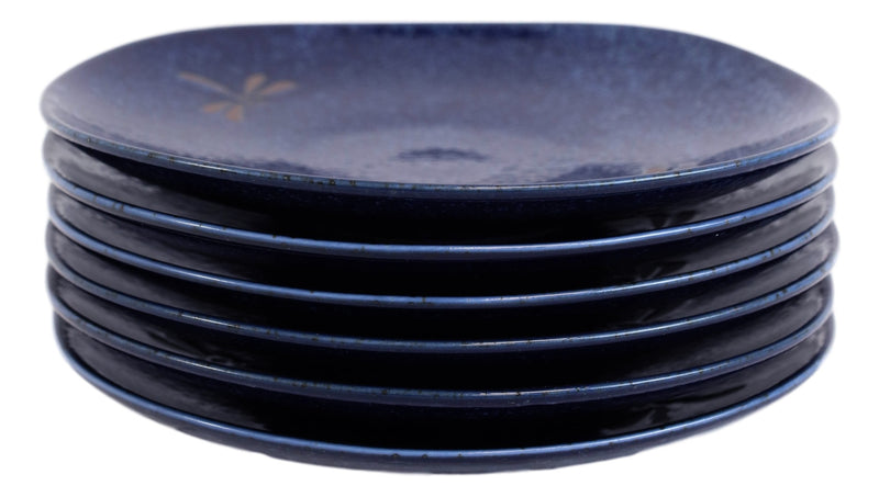 Pack Of 6 Made In Japan Blue Tombo Dragonfly Small Appetizer Salad Coupe Plate