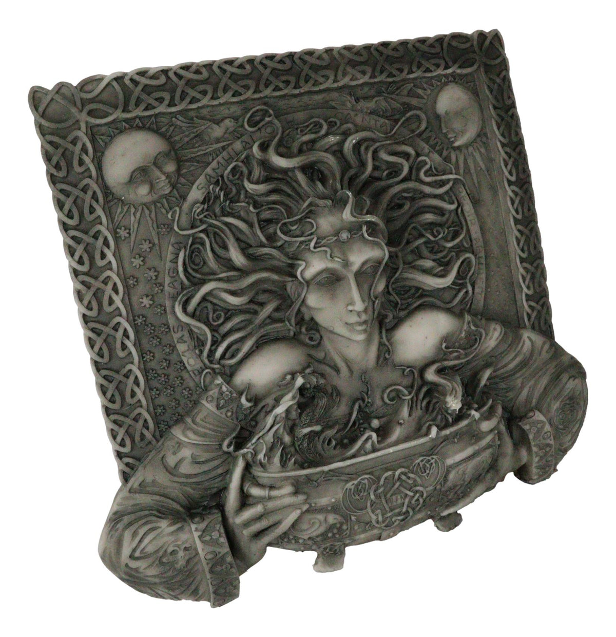 Celtic Goddess of Rebirth Cerridwen With Magical Potions Cauldron Wall Decor - Ebros Gift