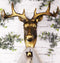 Ebros Bronzed 10 Point Buck Deer Bust Wall Hook Hanger Hunter's Game Trophy Taxidermy