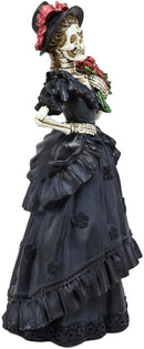 Ebros Skeleton Bride and Groom Couple in Steampunk Black Wedding Figurine 13"H