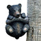 Rustic Western Forest Black Bear Cub Hanging On Branch Wall Or Tree Bark Decor