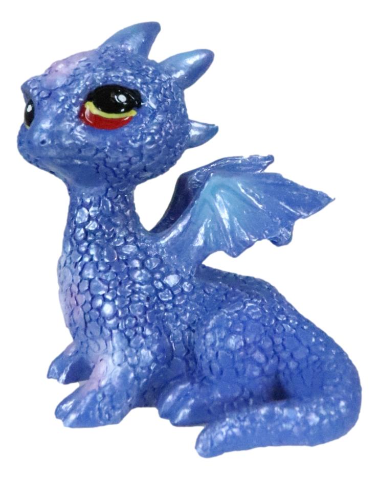 Cloud Blue And Purple Sapphire Baby Dragon Collectible Small Dragon Figurine