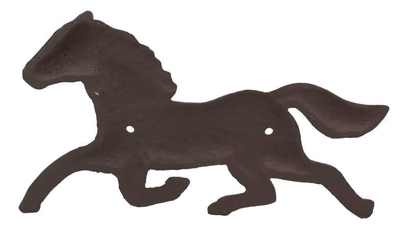 Ebros Cast Iron Rustic Western Country Running Wild Horse Wall Hanging Accent Decor 9" Wide Steed Stallion Horses Farmhouse Decorative Plaque for Cowboys Cowgirls (2)