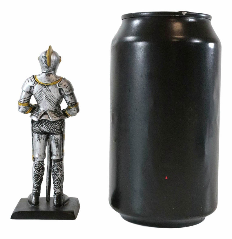 Ebros Medieval Knight Suit Of Armor Figurine Elite Swordsman Miniature 4"H