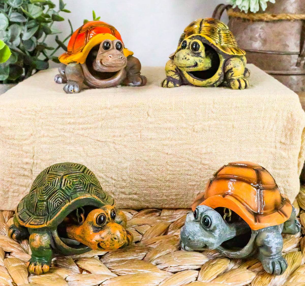 Ebros Nautical Colorful Shell Sea Turtles Tortoises Bobblehead Figurines Set - Ebros Gift