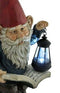 Ebros Whimsical Wizard Gnome Reading A Spell Book Statue 19"Tall With Solar LED Lantern Courtesy Path Light Sculptural Decor