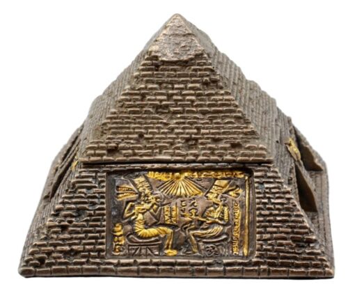 Ebros Bronzed Egyptian Pharaohs Gods & Deities Pyramid Jewelry Box Figurine