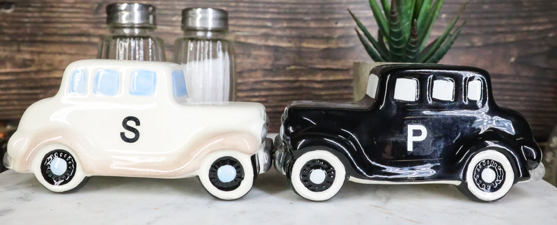 Black and White Vintage Retro Antique Cars Magnetic Salt And Pepper Sh–  Ebros Gift