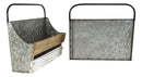 Rustic 23"H Wooden Chalkboard With 2 Metal Mail Pocket Organizer Wall Rack