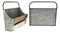 Rustic 23"H Wooden Chalkboard With 2 Metal Mail Pocket Organizer Wall Rack