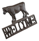 Rustic Farmhouse Farm Cow Silhouette Welcome Sign Wall Decor Cutout Plaque 8"W