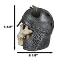 Viking Lord Chieftain Horned Helmet Skull Jewelry Box Figurine Sculpture