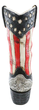 Rustic Western American Flag Old Faithful Patriotic Cowboy Boot Floral Vase