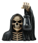 Ebros Large 12.5" Tall The Undertaker Grim Reaper Statue with Solar Powered Lantern LED Light Deadly Wraith Harvesting Lost Souls Patio Decor Figurine
