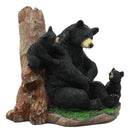 Black Bear Mother And Her Cubs In The Woodlands Statue 6"Tall Nature's Nurture