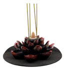 Ebros Buddha Padma Lotus Incense Stick Backflow Cone Holder Burner Figurine