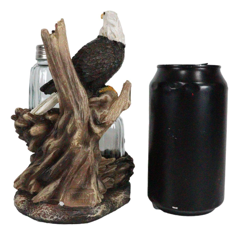 Ebros Bald Eagle Residing By Its Nests Salt and Pepper Shaker Set Holder 6.5"H