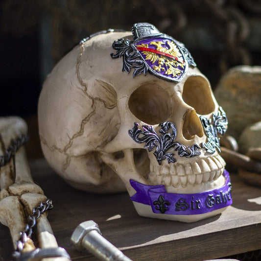 Ebros Knights of The Round Table King Arthur Skulls Sir Gaheris Skull Figurine
