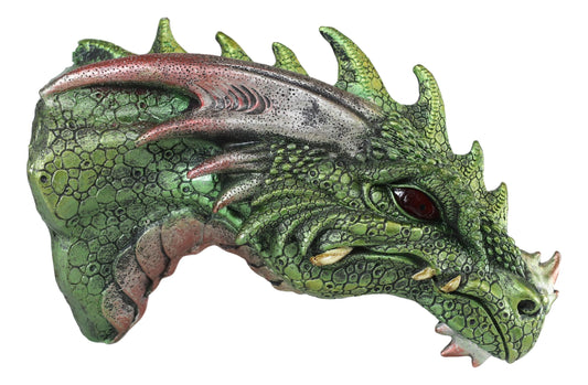 Ebros Medieval Castle Dungeon Chained Green Pagoda Dragon Wall Plaque W/ LED Eyes