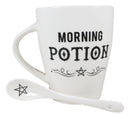Witchcraft Wicca Morning Potion Pentagram Star Ceramic Coffee Mug And Spoon Set