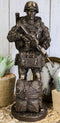 Large Military War Parachutist Soldier Paratrooper Carrying Rifle Statue 12.75"H