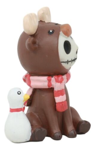 Furry Bones Pink Scarfed Spruce The Moose With White Duck Skeleton Figurine 3"H