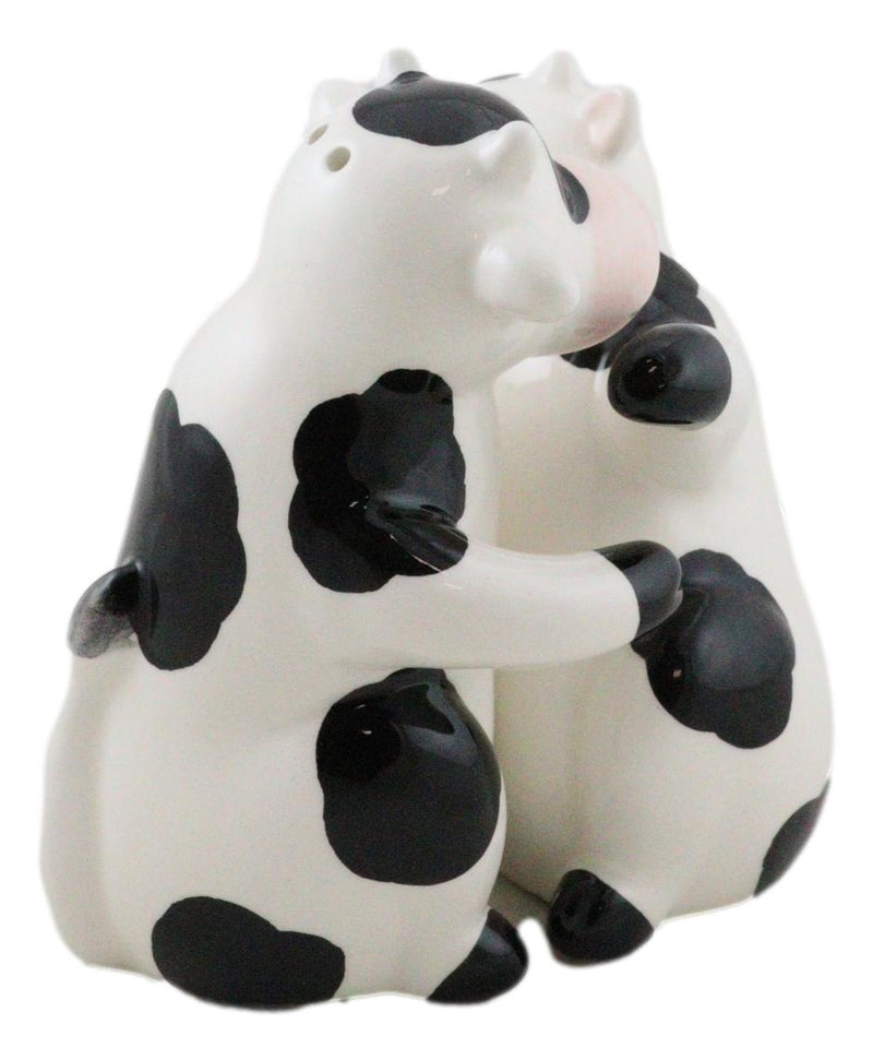 Ceramic Bovine Love Holstein Cows Couple Dancing Salt And Pepper Shakers Set