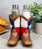 Ebros Western Cowboy Or Cowgirl Texas Flag Boots Salt and Pepper Shakers Set