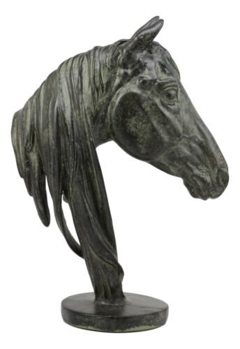Ebros Terracotta Horse Bust Sculpture 12.25" Tall Faux Granite Resin Decor Stallion Horse Head Statue
