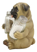 Ebros Hugging Pug Dog Decorative Glass Salt Pepper Shakers Holder Figurine