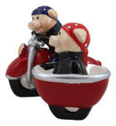 Hog Riders Biker Pig Couple Riding Motorcycle Side Car Rig Salt Pepper Shakers