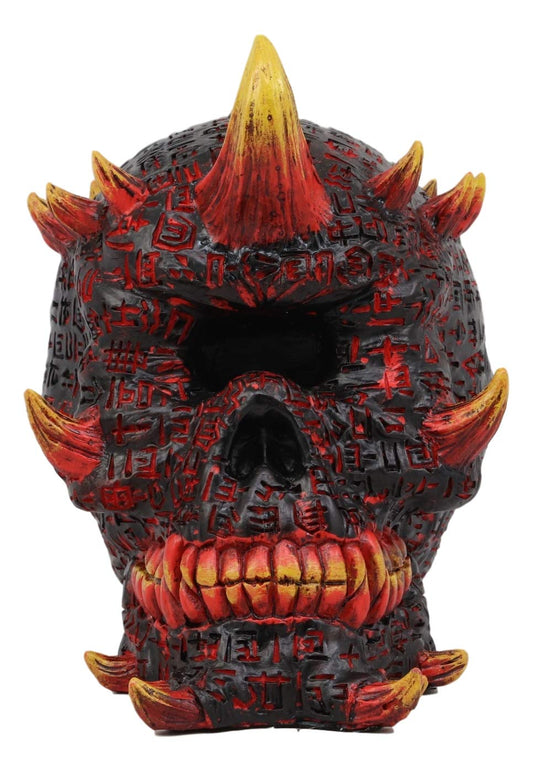 Ebros Hell Inferno Fire Cyclops Skull Statue Greek One Eyed Demon with Horns Figurine - Ebros Gift