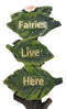 Fairy Garden Miniature Fairies Live Here Flowering Tree Leaves Sign Sculpture