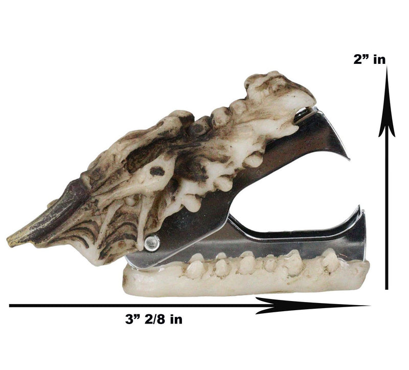 Skeleton Ossuary Bone Dragon Head Staple Remover 3.25"L Desktop Office Accessory