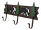 Ebros Rustic 2 Black Bear 3D Silhouettes With 3 Pine Trees 3-Peg Cast Iron Wall Hooks