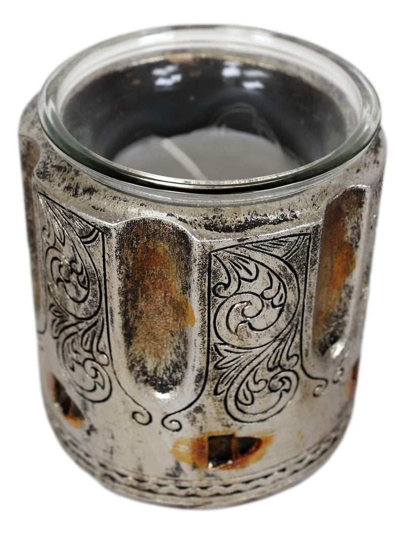 Set of 2 Rustic Western Pistol Bullet Barrel Votive Tea Light Candle Holders