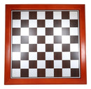 15"X15" Redwood Trim Chess Board With Black And Silver Silk Screen Inner Squares