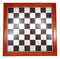 15"X15" Redwood Trim Chess Board With Black And Silver Silk Screen Inner Squares