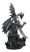 Large Dreamwork Fantasy Obsidian Dragon Statue With Fire Dagger Letter Opener