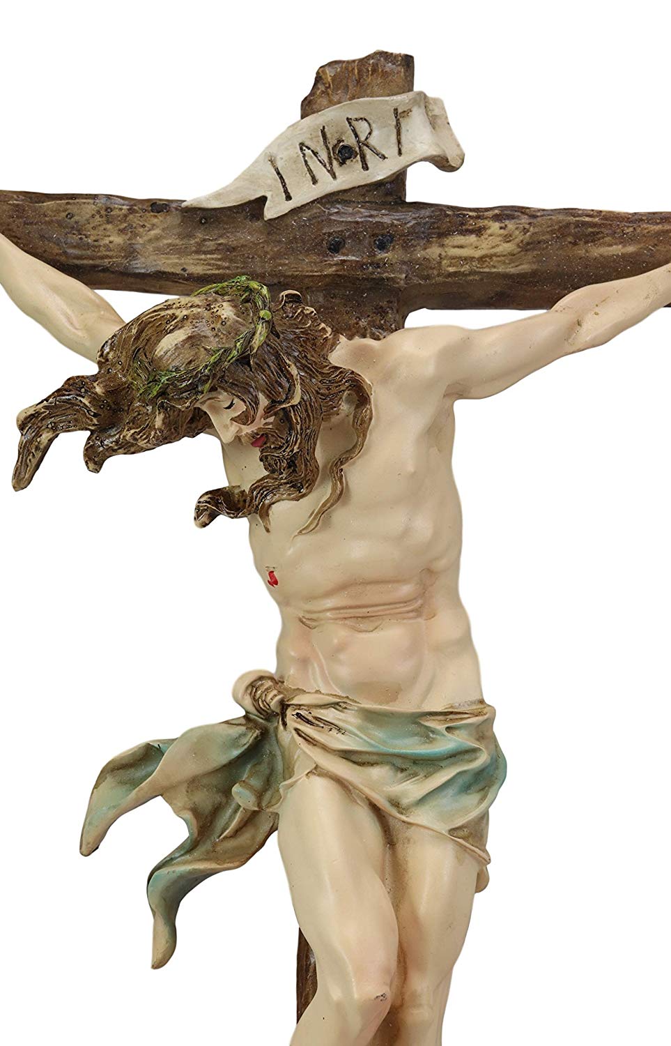 Ebros Large Jesus Christ at Calvary Crucifix INRI Wall Cross Hanging Plaque 20"H - Ebros Gift